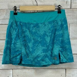The North Face Skort‎ Womens Small Blue Geometric Inner Shorts Pockets Stretch